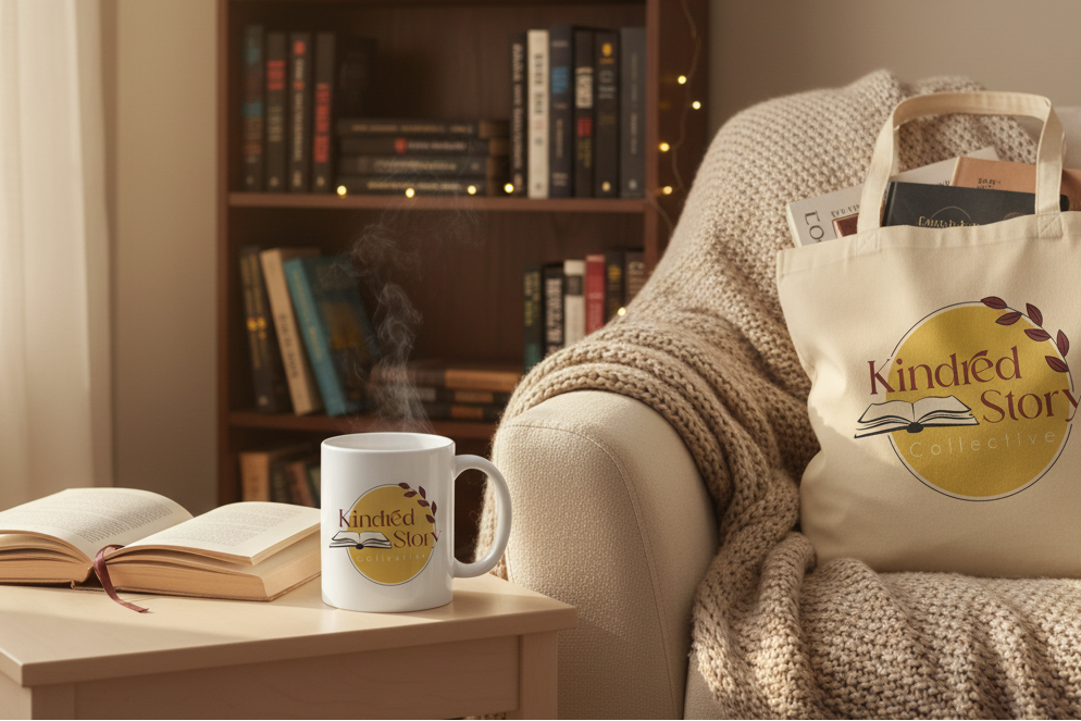 Hero banner with actual Book Lover Mug and Bookish Essentials Tote Bag
